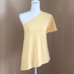 Yellow Chiffon One Shoulder Top - NWOT!